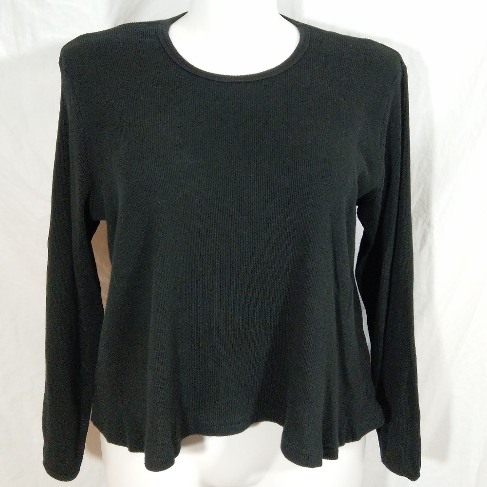 Dan Howard Black Ribbed Maternity Top EUC